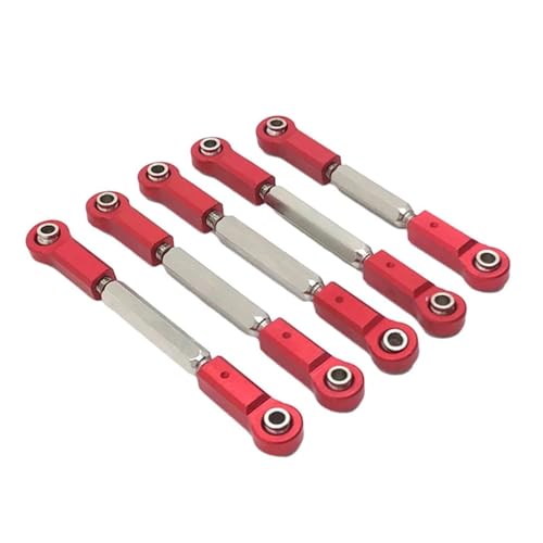 XAQRYQO RC-Links-Gestänge Für JLB J3 Für Monster 1/10 RC Trucks, Auto-Upgrade-Teil, Lenkgestänge, RC-Autoteil, Stärkeres, Spurstange(Red) von XAQRYQO