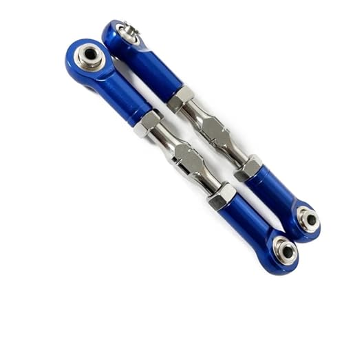 XAQRYQO RC-Links-Gestänge Für LOSI Für Baja Für Rey 4WD 1/10 RC-Auto-Tuning-Teile, 2-teiliges Verstellbares Metallgestänge, Servo-Pull-Lenkstangen-Set(Dark Blue) von XAQRYQO