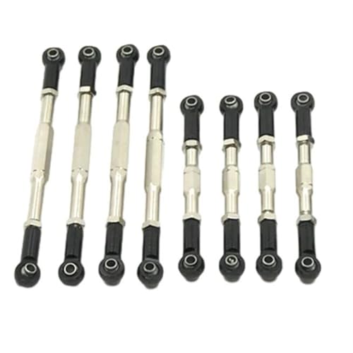 XAQRYQO RC-Links-Gestänge Für MN D90 1/12 RC Autoteil 8 Stück Stärkere Lenkverbindungsstange Aus Aluminiumlegierung Lenkgestänge Spurstange(Black) von XAQRYQO