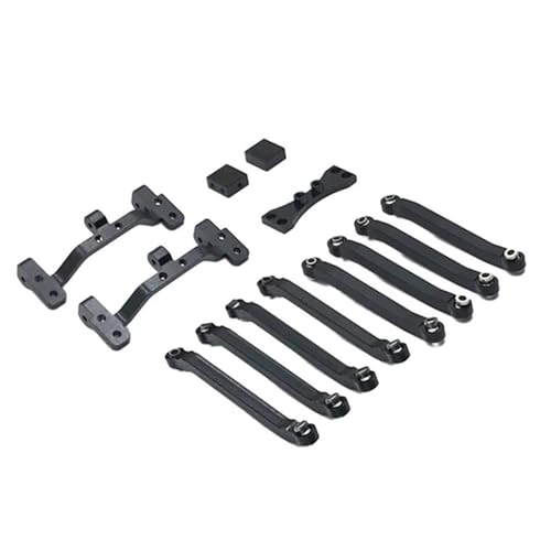 XAQRYQO RC-Links-Gestänge Für MN D90 1/12 RC Crawler Auto Upgrades Teile Zubehör 10 Stück Metall Chassis Verbindungsstange Zugstangenhalter(Black) von XAQRYQO