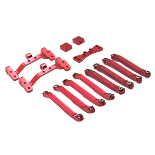 XAQRYQO RC-Links-Gestänge Für MN D90 1/12 RC Crawler Auto Upgrades Teile Zubehör 10 Stück Metall Chassis Verbindungsstange Zugstangenhalter(Red) von XAQRYQO