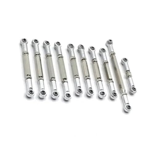XAQRYQO RC-Links-Gestänge Für MN D90 D91 D96 D99S MN99S MN90 1/12 RC Auto-Upgrade-Zubehör Spurstangenlenkung Metallgestänge-Kit(Silver) von XAQRYQO