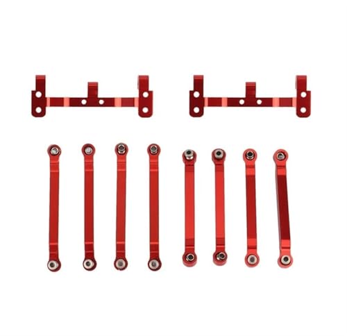 XAQRYQO RC-Links-Gestänge Für MN D90 D96 D99S MN98 MN99S Metall-Zugstangen-Verbindungsgestänge Mit Zugstangen-Montageset 1/12 RC-Car-Upgrade-Teile(Red) von XAQRYQO