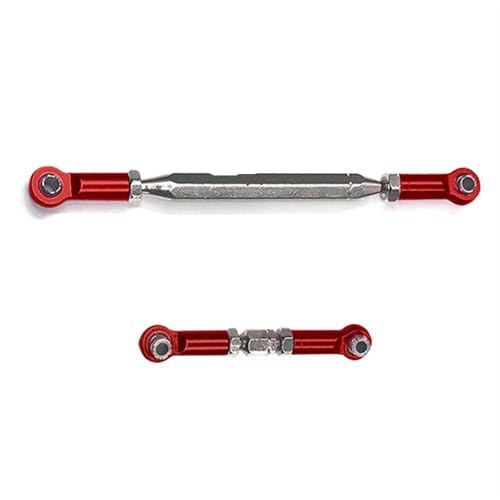 XAQRYQO RC-Links-Gestänge Für MN D90 D99 FJ-45 1/12 rc Cars Crawler Metall Verstellbares Lenkgestänge Servo Link Zugstange Spannschloss(Red) von XAQRYQO