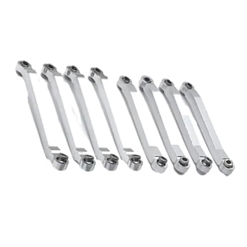 XAQRYQO RC-Links-Gestänge Für MN D90 MD90 1/12 RC-Auto-Upgrade-Teilezubehör, 8-teiliges Metallchassis-Zugstange, Festverbindungsstange Für Die Aufhängung(White) von XAQRYQO