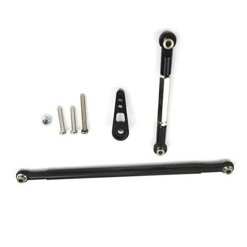 XAQRYQO RC-Links-Gestänge Für MN MN86K MN86KS 1/12 rc Cars Crawler Upgrade-Teile Metallteil Einstellbare Lenkverbindung Servoverbindung Zugstange Servoarm(Black) von XAQRYQO