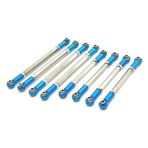 XAQRYQO RC-Links-Gestänge Für MN128 MN86 MN86S MN86K MN86KS Für MN G500 1/12 RC Auto Upgrade-Teile Zubehör 8-teiliges Metall-Verbindungsstangen-Zugstangen-Verbindungsset(Blue) von XAQRYQO