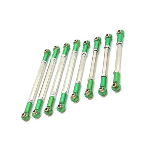XAQRYQO RC-Links-Gestänge Für MN128 MN86 MN86S MN86K MN86KS Für MN G500 1/12 RC Auto Upgrade-Teile Zubehör 8-teiliges Metall-Verbindungsstangen-Zugstangen-Verbindungsset(Green) von XAQRYQO