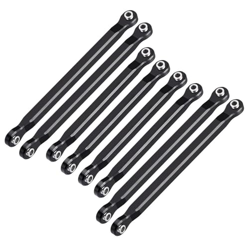XAQRYQO RC-Links-Gestänge Für Mini Für E-Revo Für Bürstenlose 1/16 RC-Auto-Tuning-Teile, 8-teilig/Set, Aluminiumlegierung, Verbindungsset Vorne Und Hinten von XAQRYQO