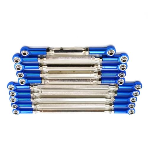 XAQRYQO RC-Links-Gestänge Für RGT 86100 86100JC FTX5579 1/10 RC-Lenkstangensatz, Aluminiumlegierung, RC-Auto-Lenkstange, 10-teiliger Lenkstangensatz(Dark Blue) von XAQRYQO