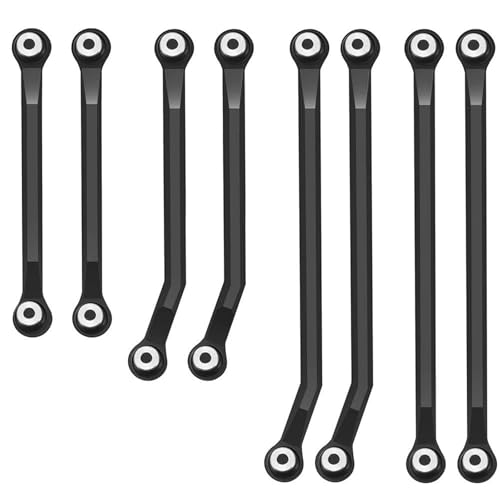 XAQRYQO RC-Links-Gestänge Für TRX-4M Für High Für Trail K10 Für Pickup 1/18 RC Offroad-Auto-Upgrade-Teile Metallchassis-Verbindungssatz RC-Auto-Verbindungsstange(Black) von XAQRYQO