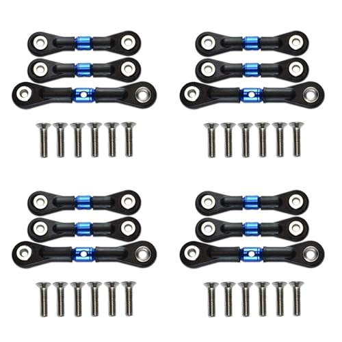 XAQRYQO RC-Links-Gestänge Für TT02 TT02T 1/10 RC Auto Upgrade Teile Zubehör 12Pcs Lenkung Link Rod Servo Links Linkage von XAQRYQO