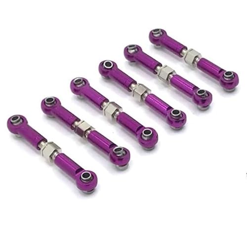 XAQRYQO RC-Links-Gestänge Für WLtoys 184011 A949 A959 A969 A979 K929 1/18 RC Autoteile Metall Upgrade Retrofit Einstellbare Zugstange(Purple) von XAQRYQO