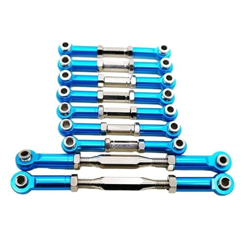 XAQRYQO RC-Links-Gestänge Für WLtoys K949-015 1/10 rc Cars Upgrade Teile Zubehör Metall Zugstange Lenkung Servo Link Gestänge Arm Spurstange(Blue) von XAQRYQO