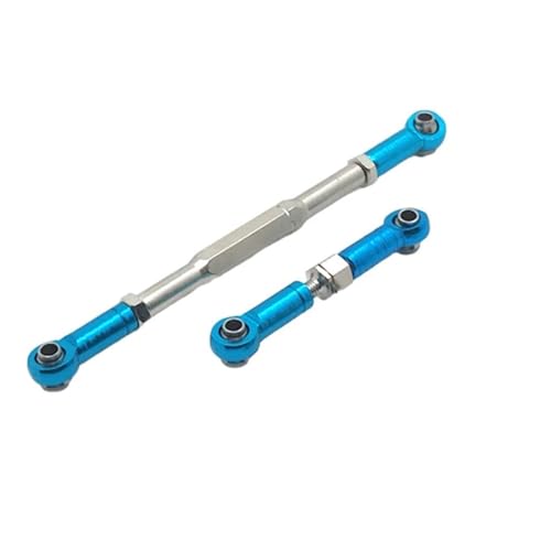 XAQRYQO RC-Links-Gestänge Für WPL C14 B1 B14 B16 B24 B26 1/16 rc Cars Crawler Teil 2 Stück Legierung Lenkgestänge Servo Link Zugstange Lenkungsspurstangen-Set(Blue) von XAQRYQO