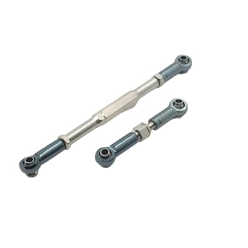 XAQRYQO RC-Links-Gestänge Für WPL C14 B1 B14 B16 B24 B26 1/16 rc Cars Crawler Teil 2 Stück Legierung Lenkgestänge Servo Link Zugstange Lenkungsspurstangen-Set(Gray) von XAQRYQO