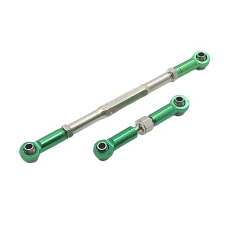 XAQRYQO RC-Links-Gestänge Für WPL C14 B1 B14 B16 B24 B26 1/16 rc Cars Crawler Teil 2 Stück Legierung Lenkgestänge Servo Link Zugstange Lenkungsspurstangen-Set(Green) von XAQRYQO