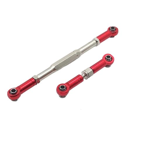 XAQRYQO RC-Links-Gestänge Für WPL C14 B1 B14 B16 B24 B26 1/16 rc Cars Crawler Teil 2 Stück Legierung Lenkgestänge Servo Link Zugstange Lenkungsspurstangen-Set(Red) von XAQRYQO
