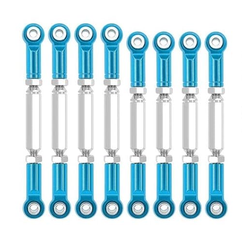 XAQRYQO RC-Links-Gestänge Für WPL C14 C24 1/16 RC Auto Upgrades Teile Metall Chassis Verbindungsstange Zugstangengestänge Und Spurstangenhalterung(Blue) von XAQRYQO