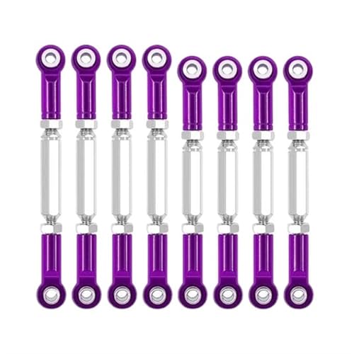 XAQRYQO RC-Links-Gestänge Für WPL C14 C24 1/16 RC Auto Upgrades Teile Metall Chassis Verbindungsstange Zugstangengestänge Und Spurstangenhalterung(Purple) von XAQRYQO