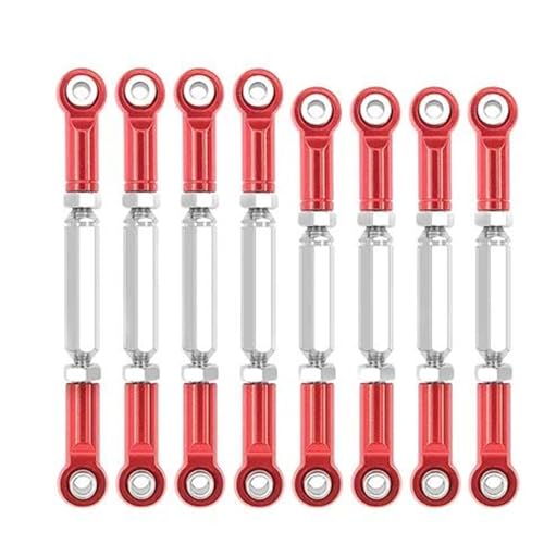XAQRYQO RC-Links-Gestänge Für WPL C14 C24 1/16 RC Auto Upgrades Teile Metall Chassis Verbindungsstange Zugstangengestänge Und Spurstangenhalterung(Red) von XAQRYQO