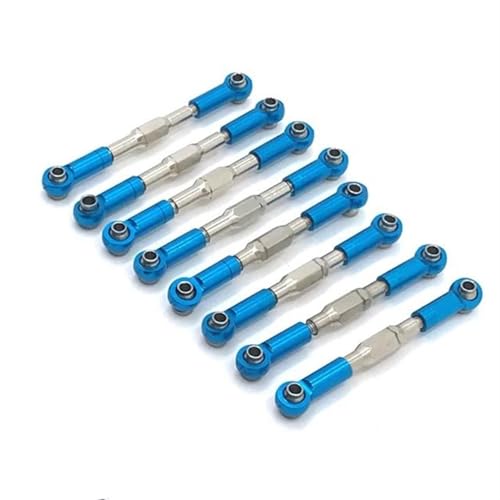 XAQRYQO RC-Links-Gestänge Für WPL C14 C24 B14 B24 1/24 RC Crawler Auto Upgrades Teile Zubehör Metall Upgrade 8PCS Verbindungsstange(Blue) von XAQRYQO
