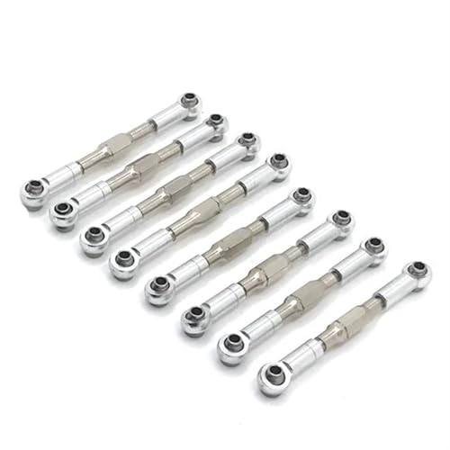 XAQRYQO RC-Links-Gestänge Für WPL C14 C24 B14 B24 1/24 RC Crawler Auto Upgrades Teile Zubehör Metall Upgrade 8PCS Verbindungsstange(Silver) von XAQRYQO
