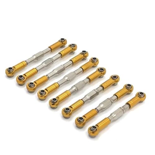 XAQRYQO RC-Links-Gestänge Für WPL C14 C24 B14 B24 1/24 RC Crawler Auto Upgrades Teile Zubehör Metall Upgrade 8PCS Verbindungsstange(Yellow) von XAQRYQO