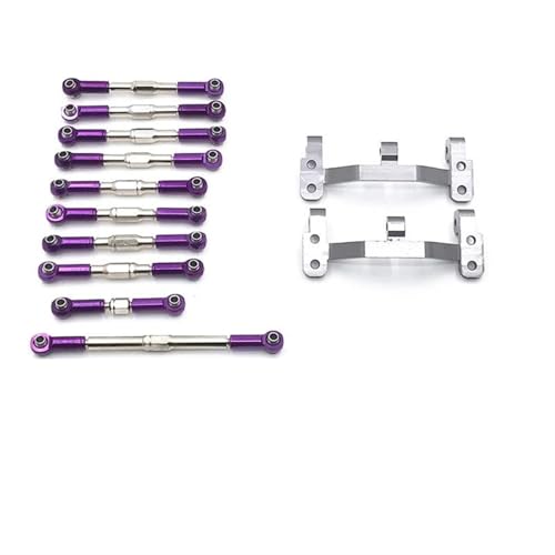 XAQRYQO RC-Links-Gestänge Für WPL C14 C24 C24-1 B14 B24 Metall Zugstange Lenkgestänge Basisset 1/16 RC Auto Upgrade Teile Links Gestänge(Purple) von XAQRYQO