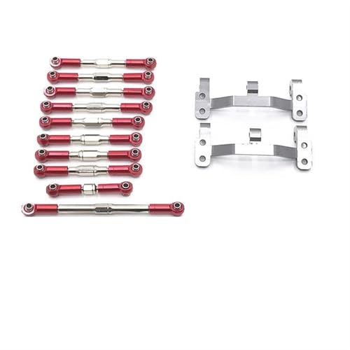 XAQRYQO RC-Links-Gestänge Für WPL C14 C24 C24-1 B14 B24 Metall Zugstange Lenkgestänge Basisset 1/16 RC Auto Upgrade Teile Links Gestänge(Red) von XAQRYQO