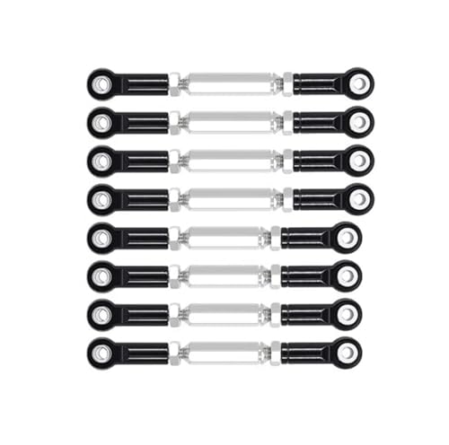 XAQRYQO RC-Links-Gestänge Für WPL D90 D91 C14 C24 1/16 RC-Auto-Tuning-Teile, Metall-Zugstange, Lenkservo-Verbindungsgestänge, Spurstangenköpfe, RC-Auto-Verbindungsstange(Black) von XAQRYQO
