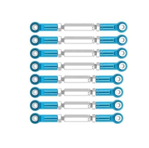 XAQRYQO RC-Links-Gestänge Für WPL D90 D91 C14 C24 1/16 RC-Auto-Tuning-Teile, Metall-Zugstange, Lenkservo-Verbindungsgestänge, Spurstangenköpfe, RC-Auto-Verbindungsstange(Blue) von XAQRYQO