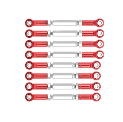 XAQRYQO RC-Links-Gestänge Für WPL D90 D91 C14 C24 1/16 RC-Auto-Tuning-Teile, Metall-Zugstange, Lenkservo-Verbindungsgestänge, Spurstangenköpfe, RC-Auto-Verbindungsstange(Red) von XAQRYQO