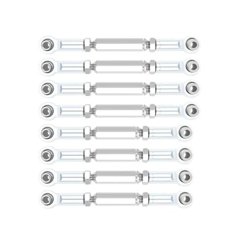 XAQRYQO RC-Links-Gestänge Für WPL D90 D91 C14 C24 1/16 RC-Auto-Tuning-Teile, Metall-Zugstange, Lenkservo-Verbindungsgestänge, Spurstangenköpfe, RC-Auto-Verbindungsstange(Silver) von XAQRYQO