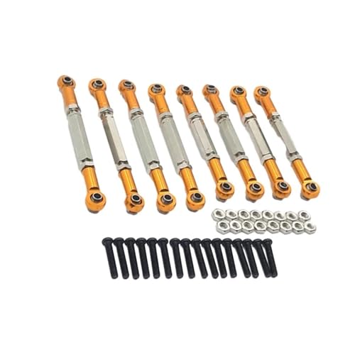 XAQRYQO RC-Links-Gestänge Für WPL Für C14 1/16 RC-Auto-Upgrade-Teile, 8-teiliger Radstand-RC-Lenkstangensatz, Lenkstangensatz Aus Aluminiumlegierung(Yellow) von XAQRYQO
