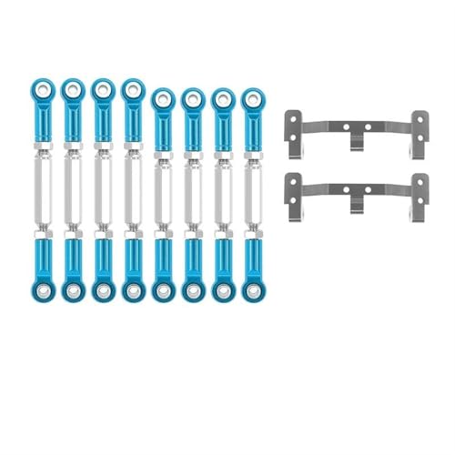 XAQRYQO RC-Links-Gestänge Für WPL Für MN D90 MN99S 1/12 RC Autozubehör, Metall-Chassis-Verbindungsstange, Zugstangengestänge Und Spurstangenhalterung(Blue) von XAQRYQO