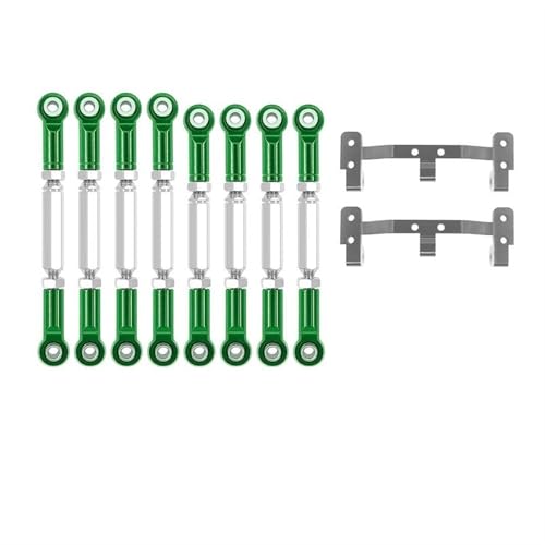 XAQRYQO RC-Links-Gestänge Für WPL Für MN D90 MN99S 1/12 RC Autozubehör, Metall-Chassis-Verbindungsstange, Zugstangengestänge Und Spurstangenhalterung(Green) von XAQRYQO