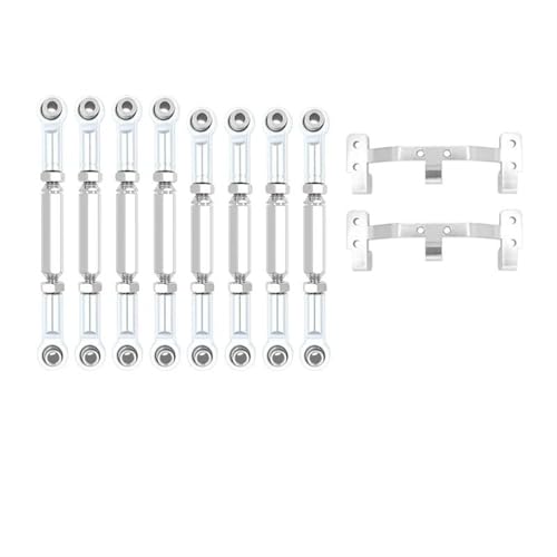 XAQRYQO RC-Links-Gestänge Für WPL Für MN D90 MN99S 1/12 RC Autozubehör, Metall-Chassis-Verbindungsstange, Zugstangengestänge Und Spurstangenhalterung(White) von XAQRYQO