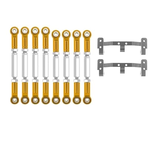 XAQRYQO RC-Links-Gestänge Für WPL Für MN D90 MN99S 1/12 RC Autozubehör, Metall-Chassis-Verbindungsstange, Zugstangengestänge Und Spurstangenhalterung(Yellow) von XAQRYQO
