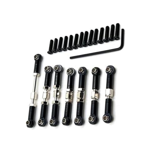 XAQRYQO RC-Links-Gestänge Für Wltoys 104072 1/10 RC Auto-Upgrades Teile Zubehör Metall Vorne Hinten Spurstangengestänge Servo Verbindungsstangensatz(Black) von XAQRYQO