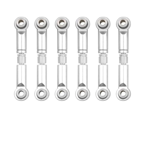 XAQRYQO RC-Links-Gestänge Für Wltoys A959 A959-B A949 A969 A979 K929 1/18 RC Autoteile Zubehör Metall Vorne Hinten Spurstangengestänge Servo Verbindungsstangensatz(Silver) von XAQRYQO