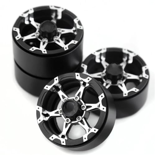 XAQRYQO RC Reifen Für Axial Für SCX10 Redcat Gen8 TRX4 VS4-10 (W1947). Aluminium 6-Speichen 1,9" Beadlock-Felgennabe Für 1/10 RC Crawler Car(B) von XAQRYQO