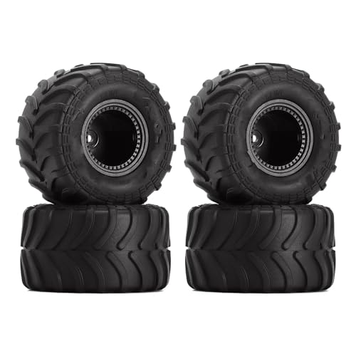 XAQRYQO RC Reifen Für Axial Für SCX24 FMS FCX24 AX24 (MT1012) Monster Truck Felgenreifen Set 4PCS 70 * 38mm Für 1/24 RC Crawler Auto(Black) von XAQRYQO