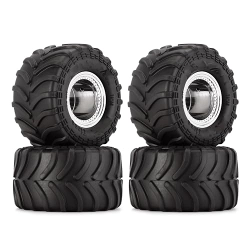 XAQRYQO RC Reifen Für Axial Für SCX24 FMS FCX24 AX24 (MT1012) Monster Truck Felgenreifen Set 4PCS 70 * 38mm Für 1/24 RC Crawler Auto(Gray) von XAQRYQO