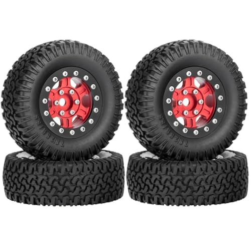 XAQRYQO RC Reifen Für Axial Für Yeti Jr Für D90 4PCS 76mm 1,55 Metall Beadlock Felge Reifen Set Für 1/10 RC Auto Upgrade Teile(B) von XAQRYQO