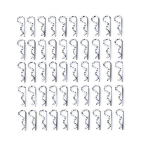 XAQRYQO RC Teile Für 1/24 1/18 1/14 1/8 1/5 Für Buggy Truggy DIY Teile 50 Stücke RC Crawler Auto Körper Shell Clips Pin Gehäuse Latch R Schnallen Feste Auto Zubehör(1/8) von XAQRYQO