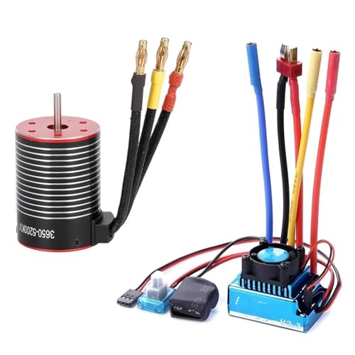 XAQRYQO RC Teile Für 1/8 1/10 RC Auto Drift Für Racing Off-Road Für Monster Truck 3650 Bürstenlosen Motor 3600KV 4500KV 5200KV Und 120A ESC RC Auto Teile Zubehör(5200KV) von XAQRYQO