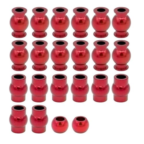 XAQRYQO RC Teile Für Arrma Für Senton Für Granite Für Typhon 4X4 3S&550 Für Big Für Rock Für Vorteks 4X4 3S 1/10 Spurstangen Pivot Ball Stoßdämpfer Pivot Lenkkugel(Red) von XAQRYQO