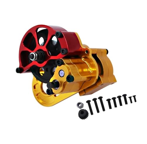 XAQRYQO RC Teile Für Axial Für SCX10 1/10 Ersatz Ganzmetall-Rückwärtsgang-Mittelgetriebe Mit Motorgetriebe RC Crawler Autoteile Zubehör(Yellow) von XAQRYQO