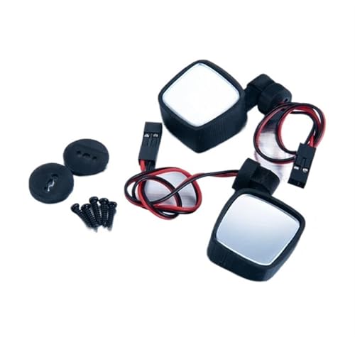 XAQRYQO RC Teile Für Axial Für SCX10 1/10 Seitenfahrspiegel Rückspiegel Mit Gelben Lichtern RC Crawler Auto Upgrade Teile Modifikation Autozubehör von XAQRYQO